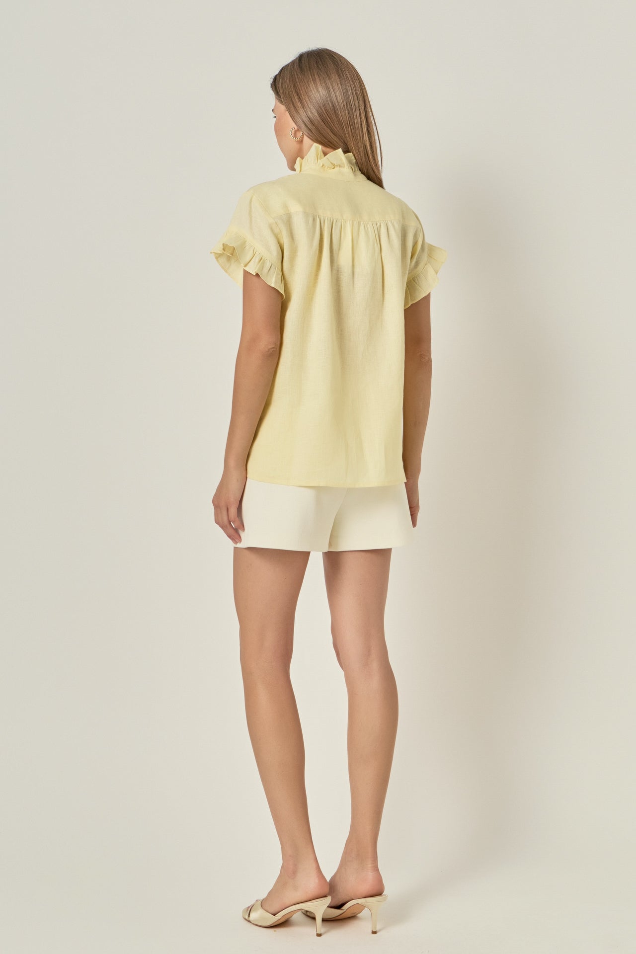 Linen Ruffle Shirt