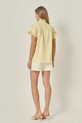 Linen Ruffle Shirt