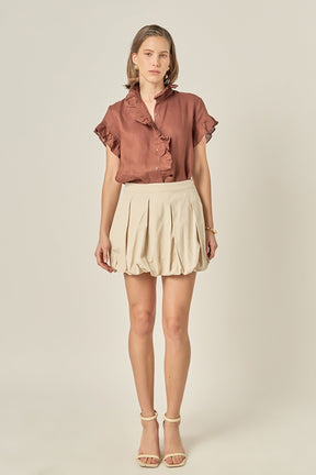 Linen Ruffle Shirt