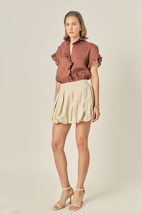 ENGLISH FACTORY - Linen Ruffle Shirt - SHIRTS & BLOUSES available at Objectrare