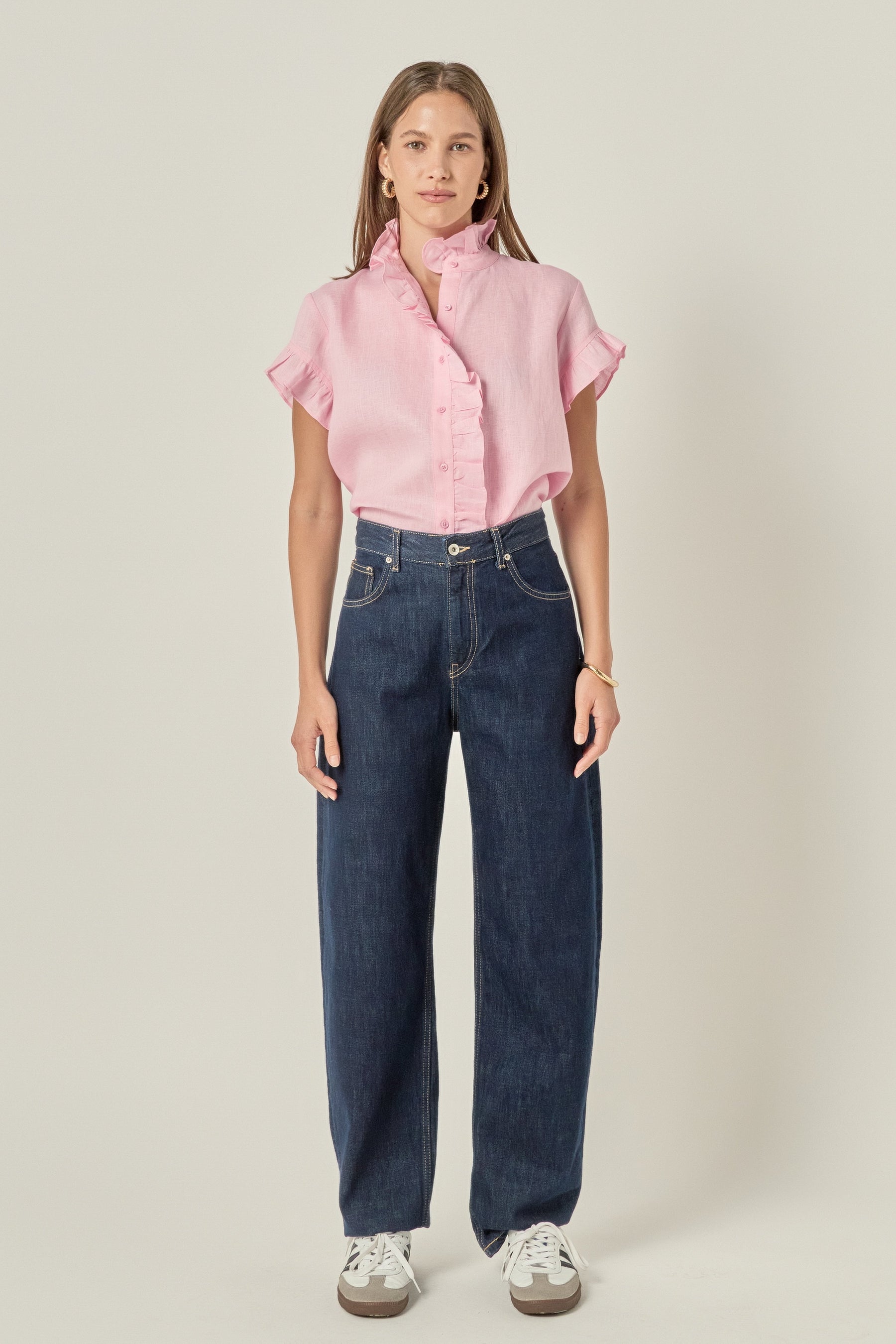 ENGLISH FACTORY - Linen Ruffle Shirt - SHIRTS & BLOUSES available at Objectrare