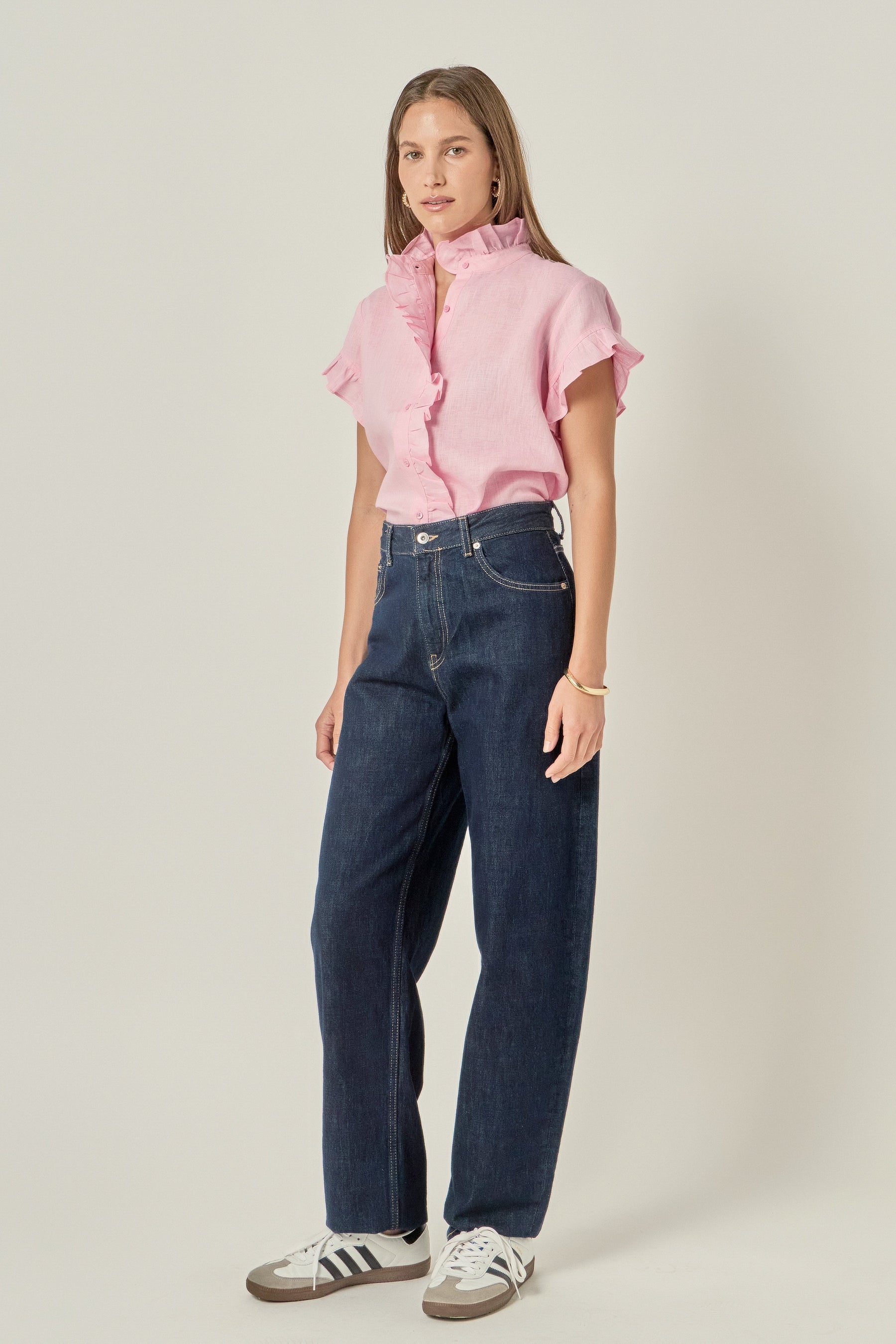 ENGLISH FACTORY - Linen Ruffle Shirt - SHIRTS & BLOUSES available at Objectrare