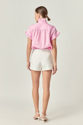Wilma Linen Ruffle Shirt