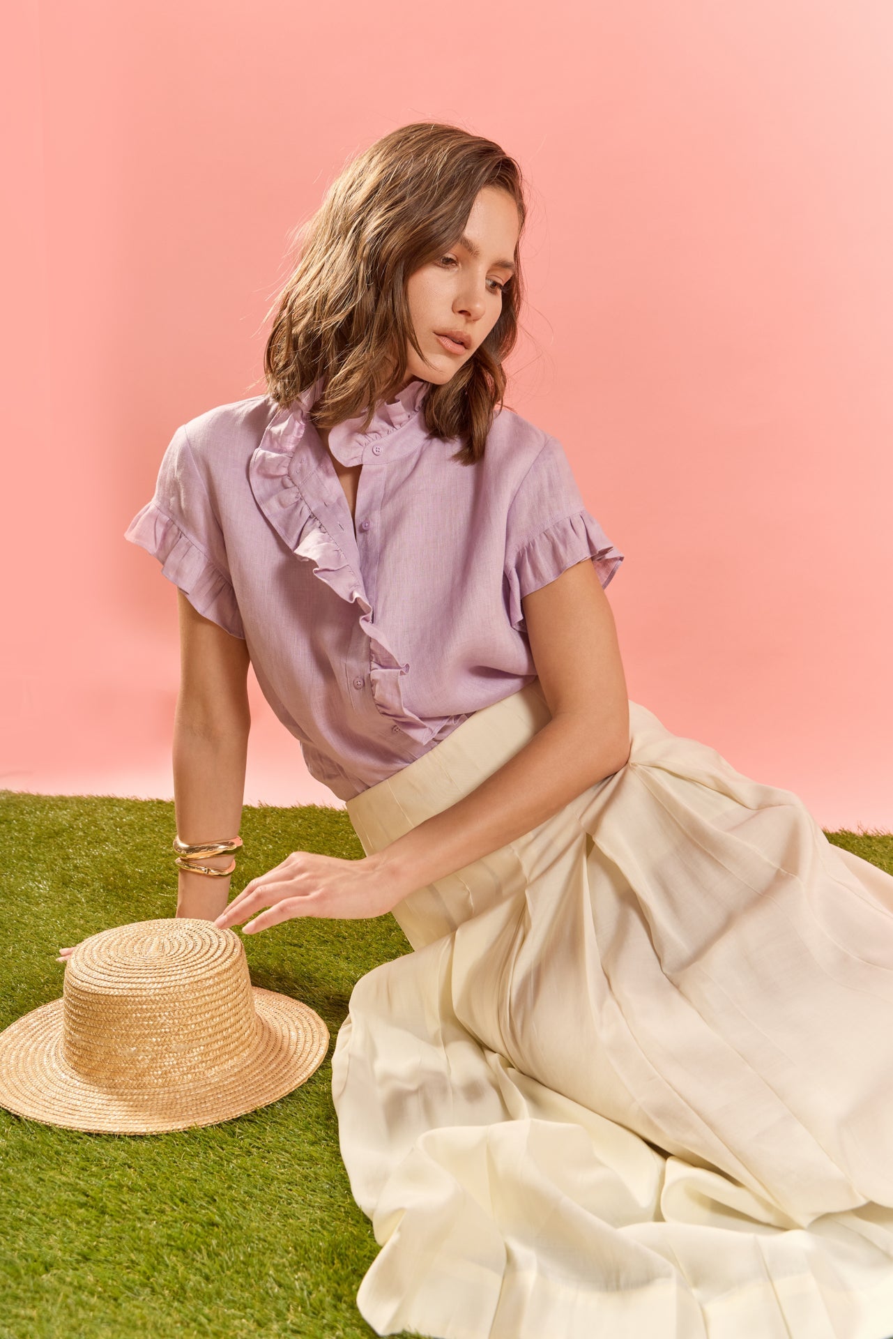 ENGLISH FACTORY - Linen Ruffle Shirt - SHIRTS & BLOUSES available at Objectrare