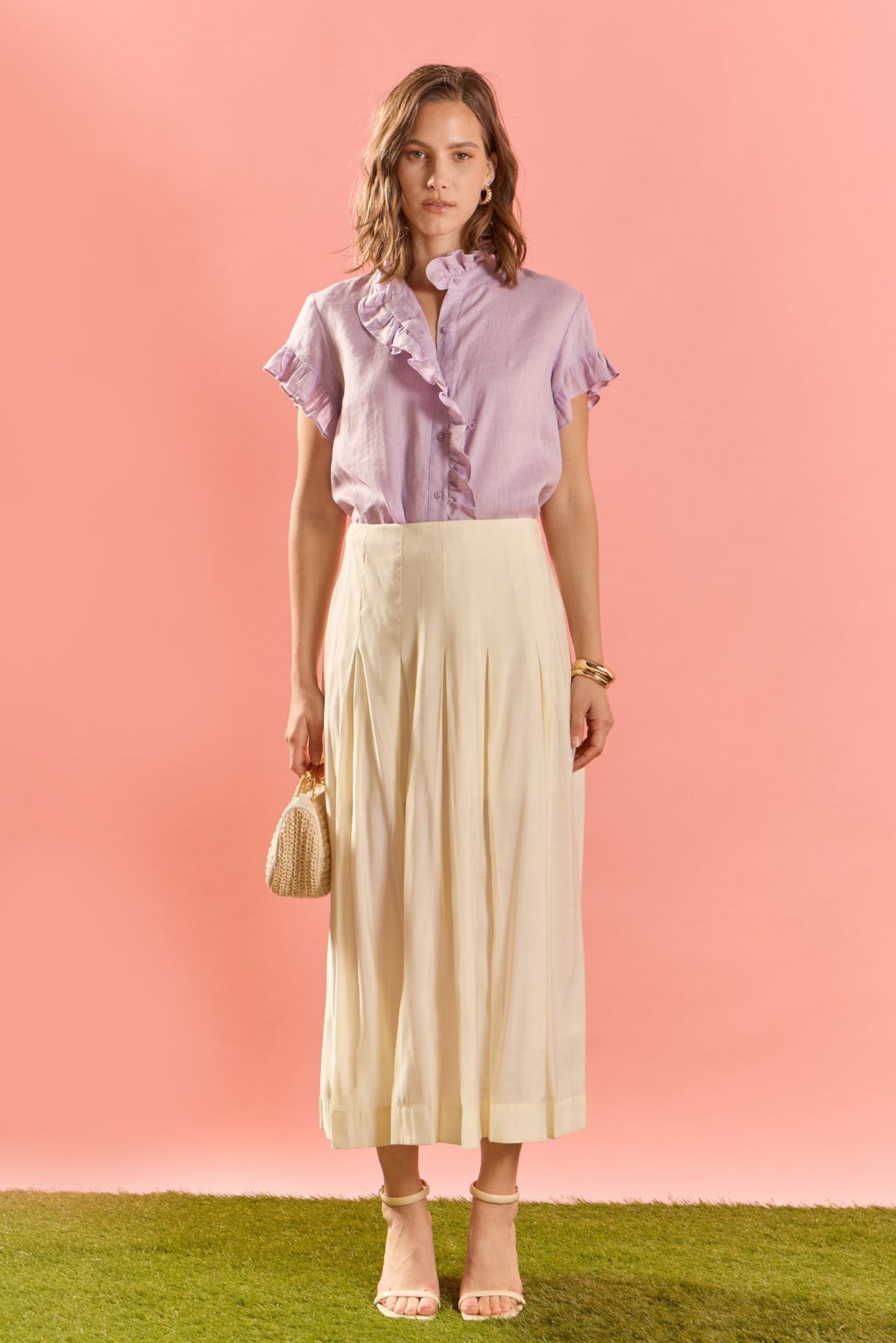 Linen Ruffle Shirt