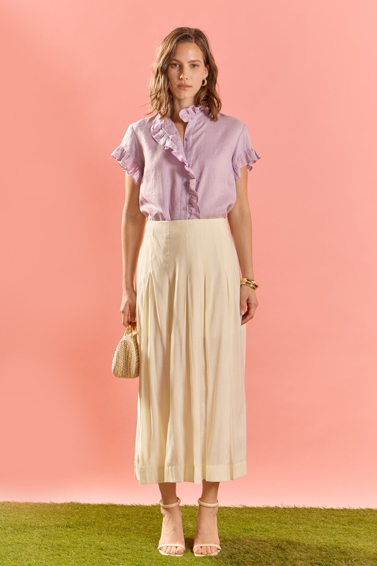 Linen Ruffle Shirt