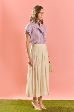 ENGLISH FACTORY - Linen Ruffle Shirt - SHIRTS & BLOUSES available at Objectrare