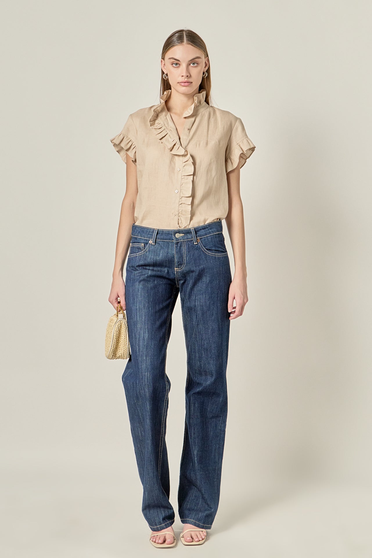 ENGLISH FACTORY - Linen Ruffle Shirt - SHIRTS & BLOUSES available at Objectrare
