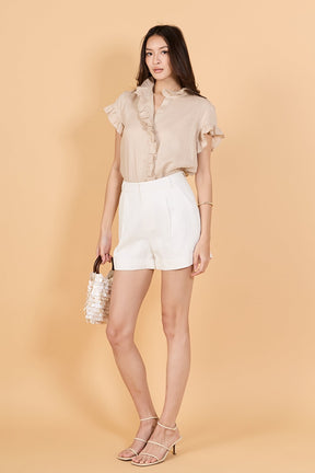Linen Ruffle Shirt