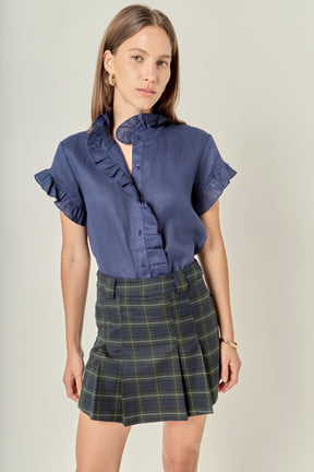 ENGLISH FACTORY - Linen Ruffle Shirt - SHIRTS & BLOUSES available at Objectrare
