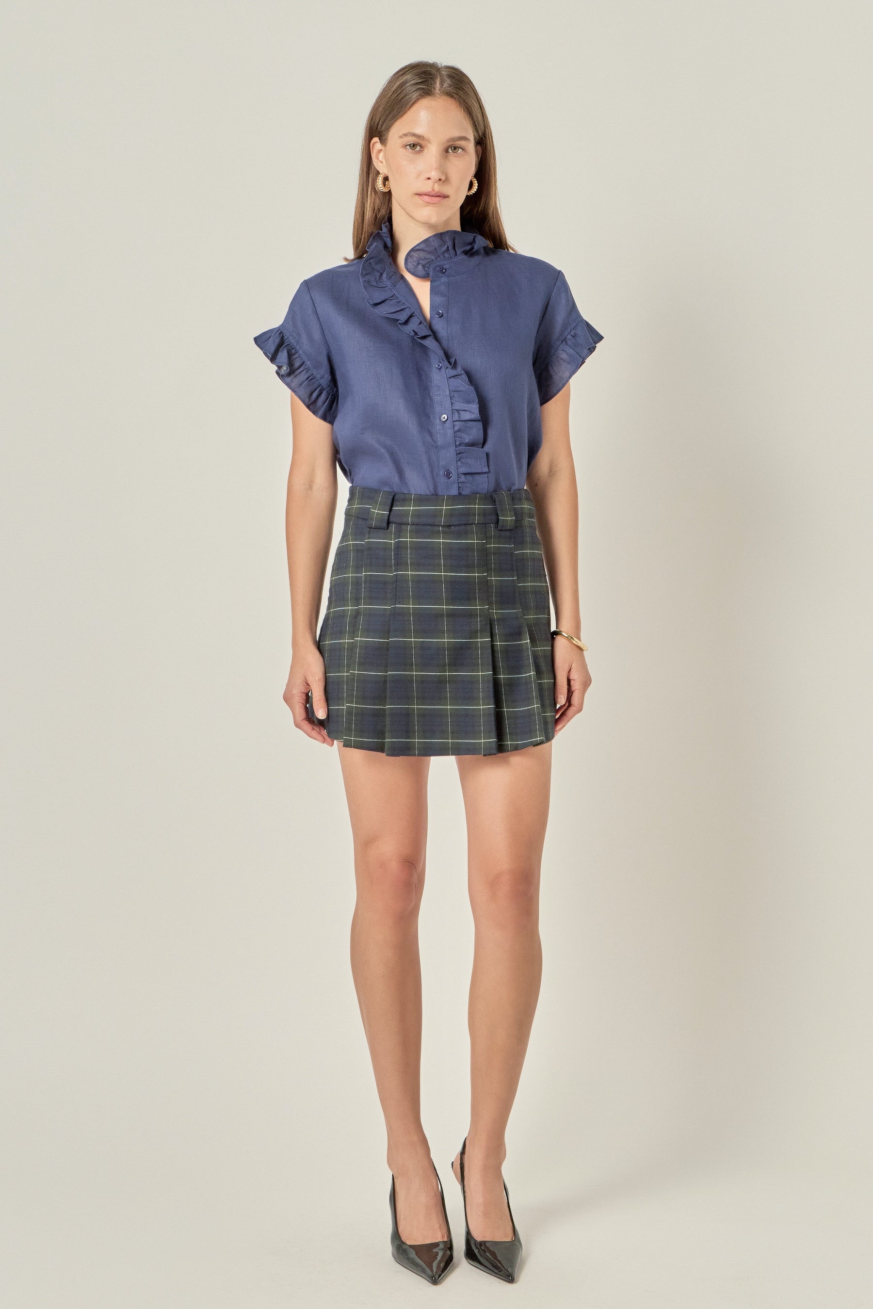 ENGLISH FACTORY - Linen Ruffle Shirt - SHIRTS & BLOUSES available at Objectrare