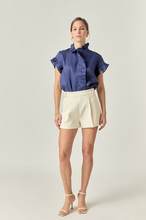 Wilma Linen Ruffle Shirt