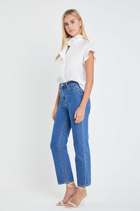 ENGLISH FACTORY - Linen Ruffle Shirt - BLOUSES available at Objectrare