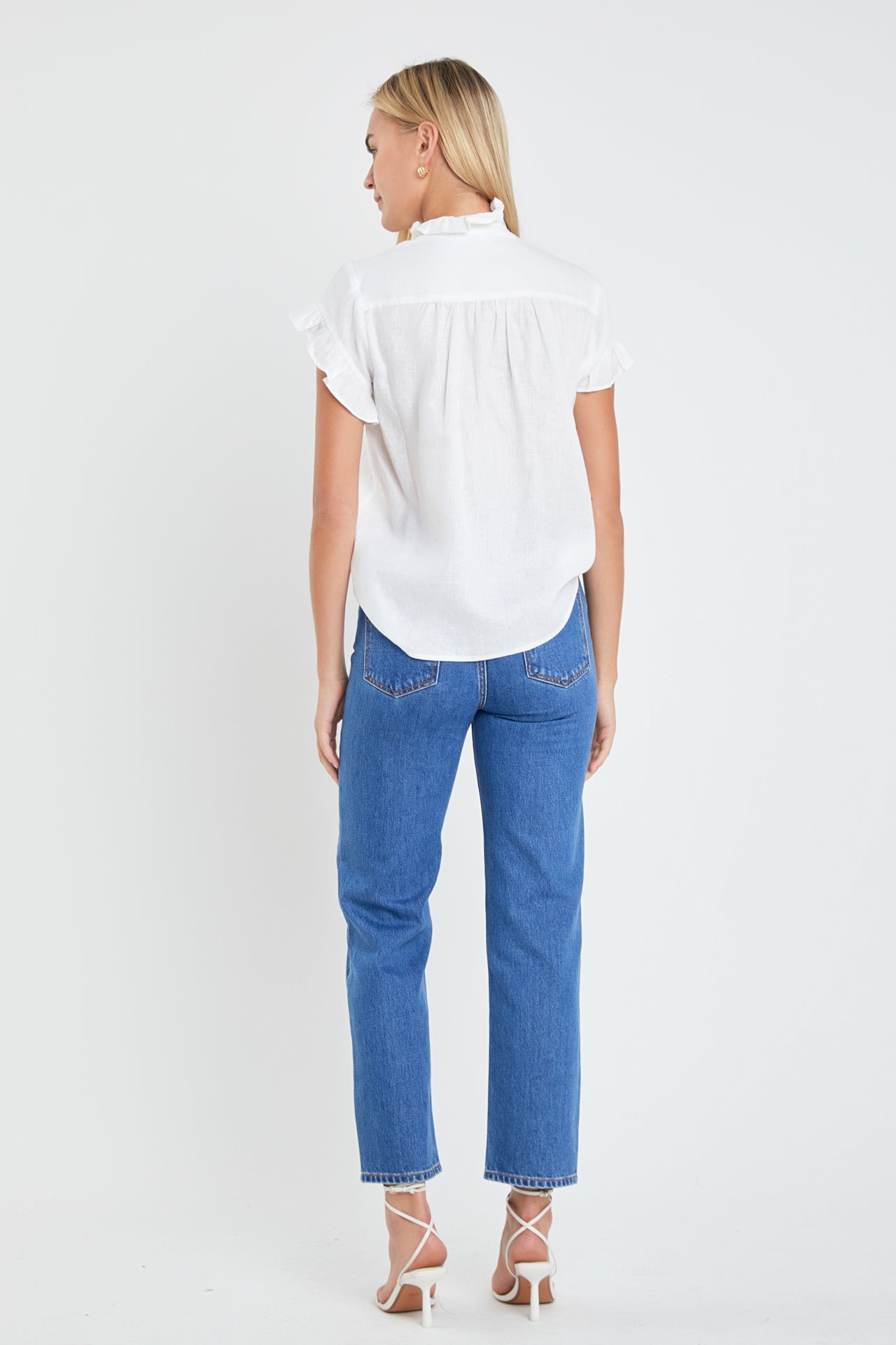 ENGLISH FACTORY - Linen Ruffle Shirt - BLOUSES available at Objectrare