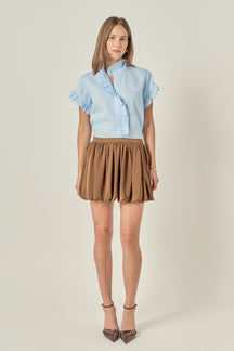 ENGLISH FACTORY - Linen Ruffle Shirt - SHIRTS & BLOUSES available at Objectrare