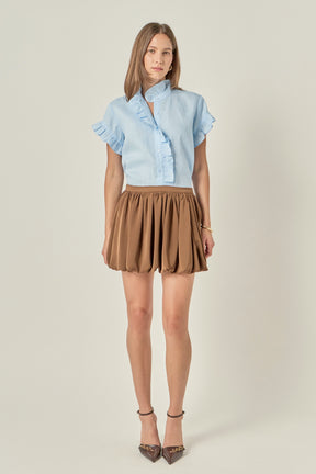 ENGLISH FACTORY - Linen Ruffle Shirt - SHIRTS & BLOUSES available at Objectrare
