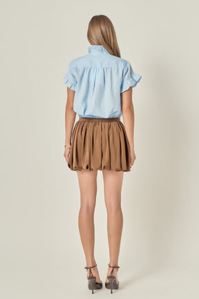 Linen Ruffle Shirt