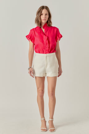 Wilma Linen Ruffle Shirt