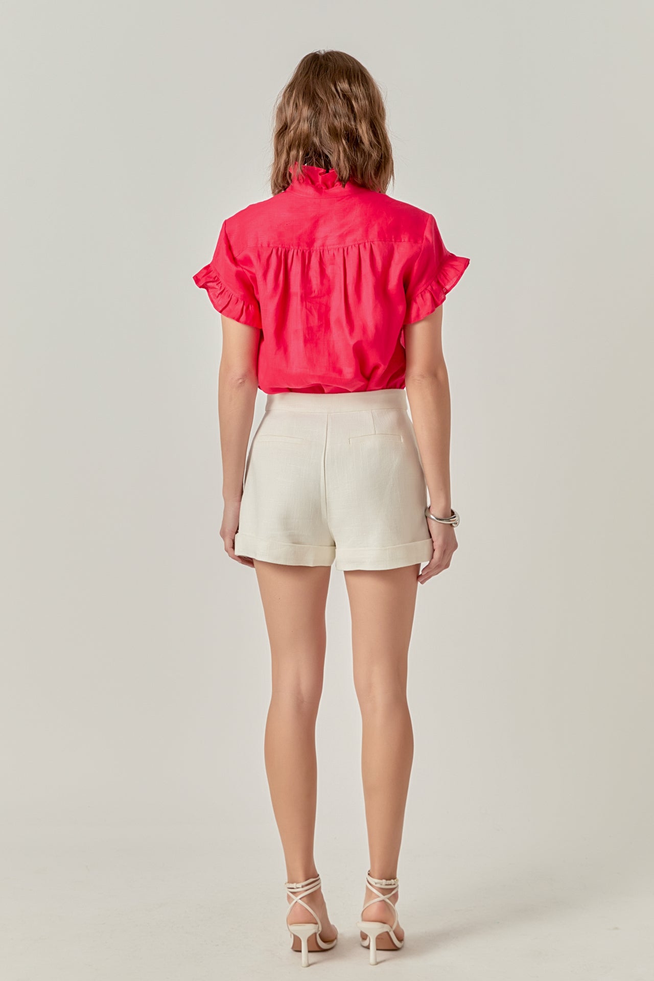 Wilma Linen Ruffle Shirt