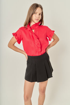 Linen Ruffle Shirt
