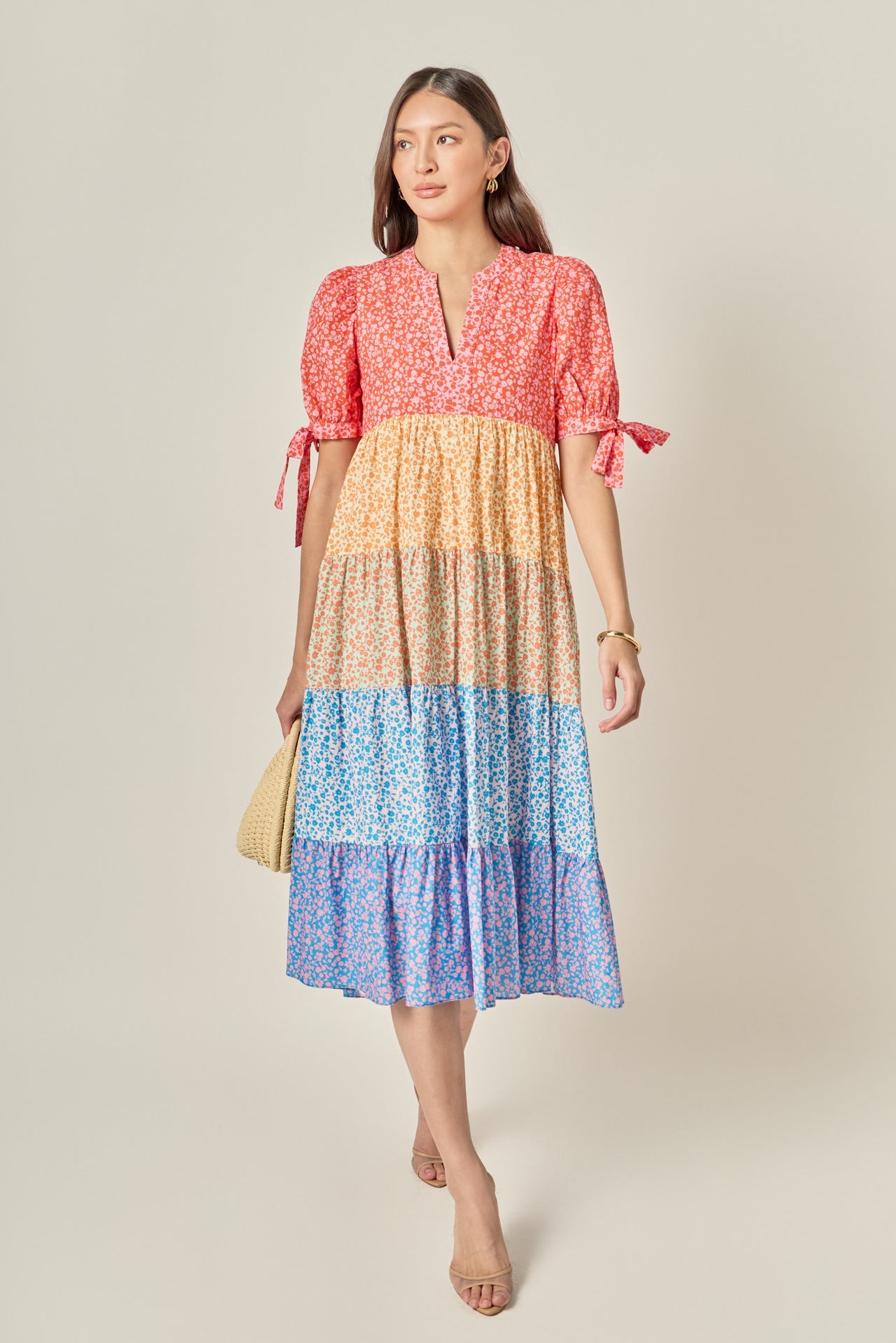 ENGLISH FACTORY - Tiered Bloom Midi Dress - DRESSES available at Objectrare