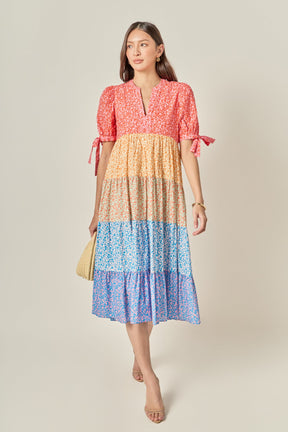 ENGLISH FACTORY - Tiered Bloom Midi Dress - DRESSES available at Objectrare