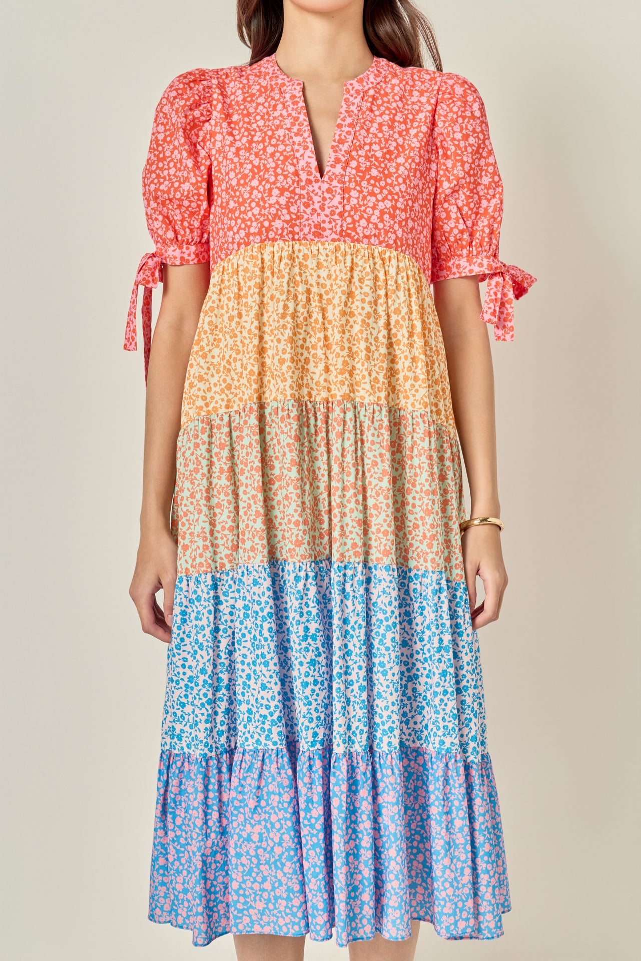 ENGLISH FACTORY - Tiered Bloom Midi Dress - DRESSES available at Objectrare