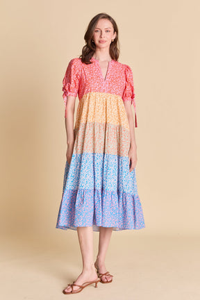 ENGLISH FACTORY - Tiered Bloom Midi Dress - DRESSES available at Objectrare