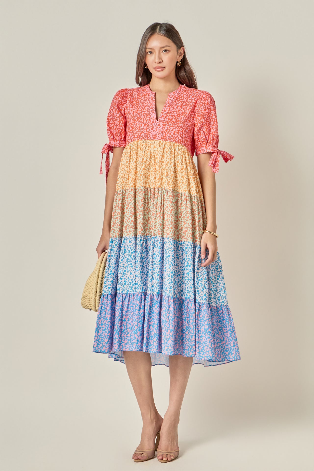 ENGLISH FACTORY - Tiered Bloom Midi Dress - DRESSES available at Objectrare