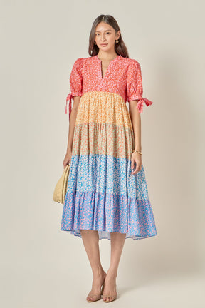 ENGLISH FACTORY - Tiered Bloom Midi Dress - DRESSES available at Objectrare