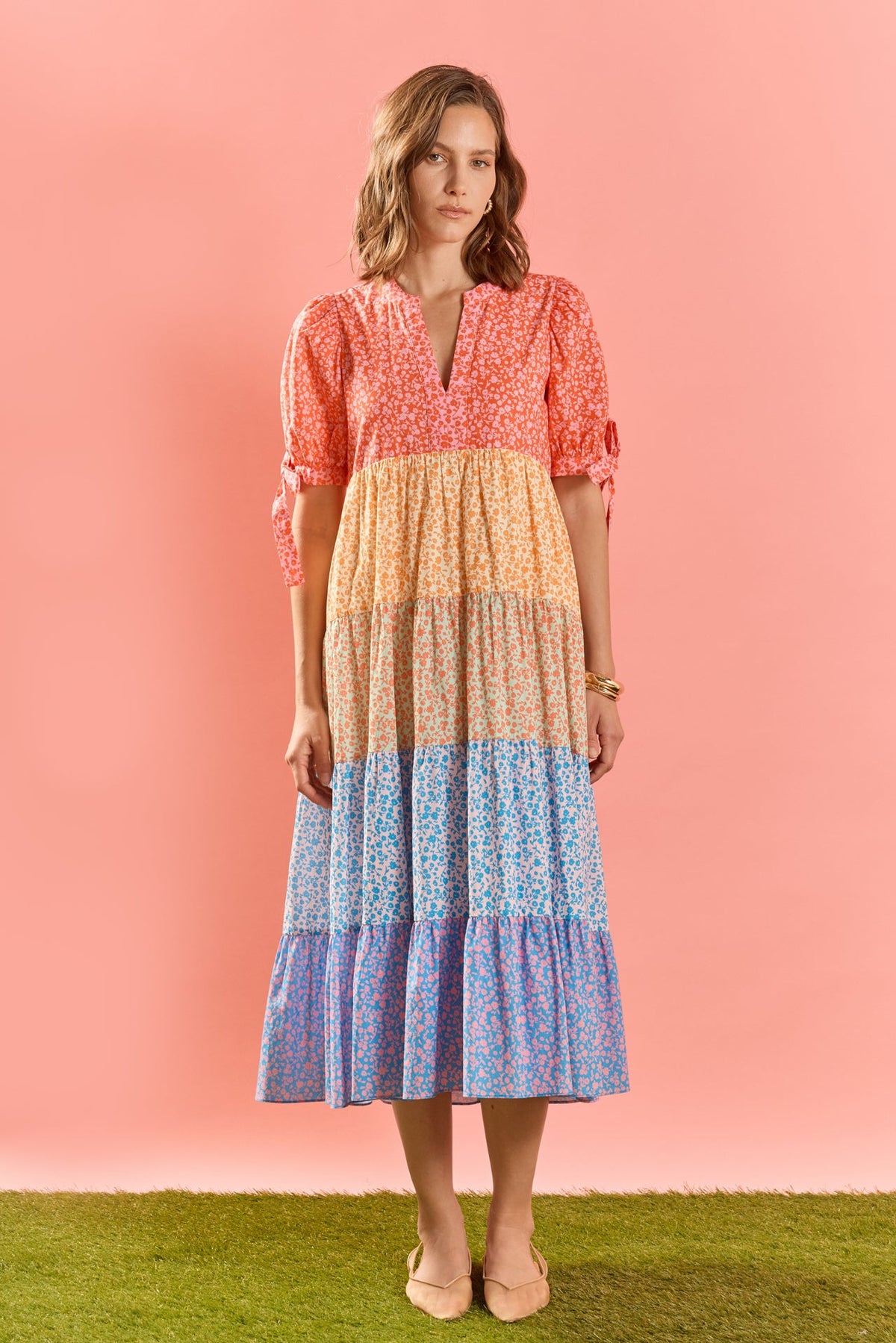 The Tiered Bloom Midi Dress