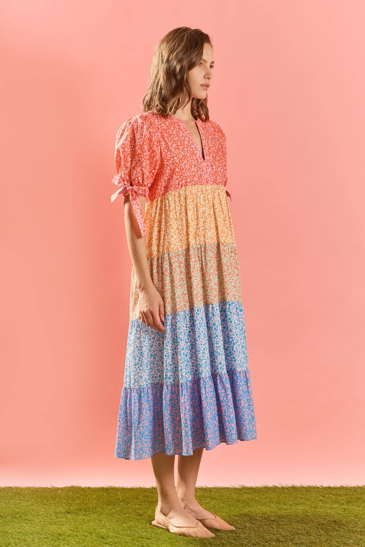 ENGLISH FACTORY - Tiered Bloom Midi Dress - DRESSES available at Objectrare