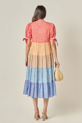 ENGLISH FACTORY - Tiered Bloom Midi Dress - DRESSES available at Objectrare