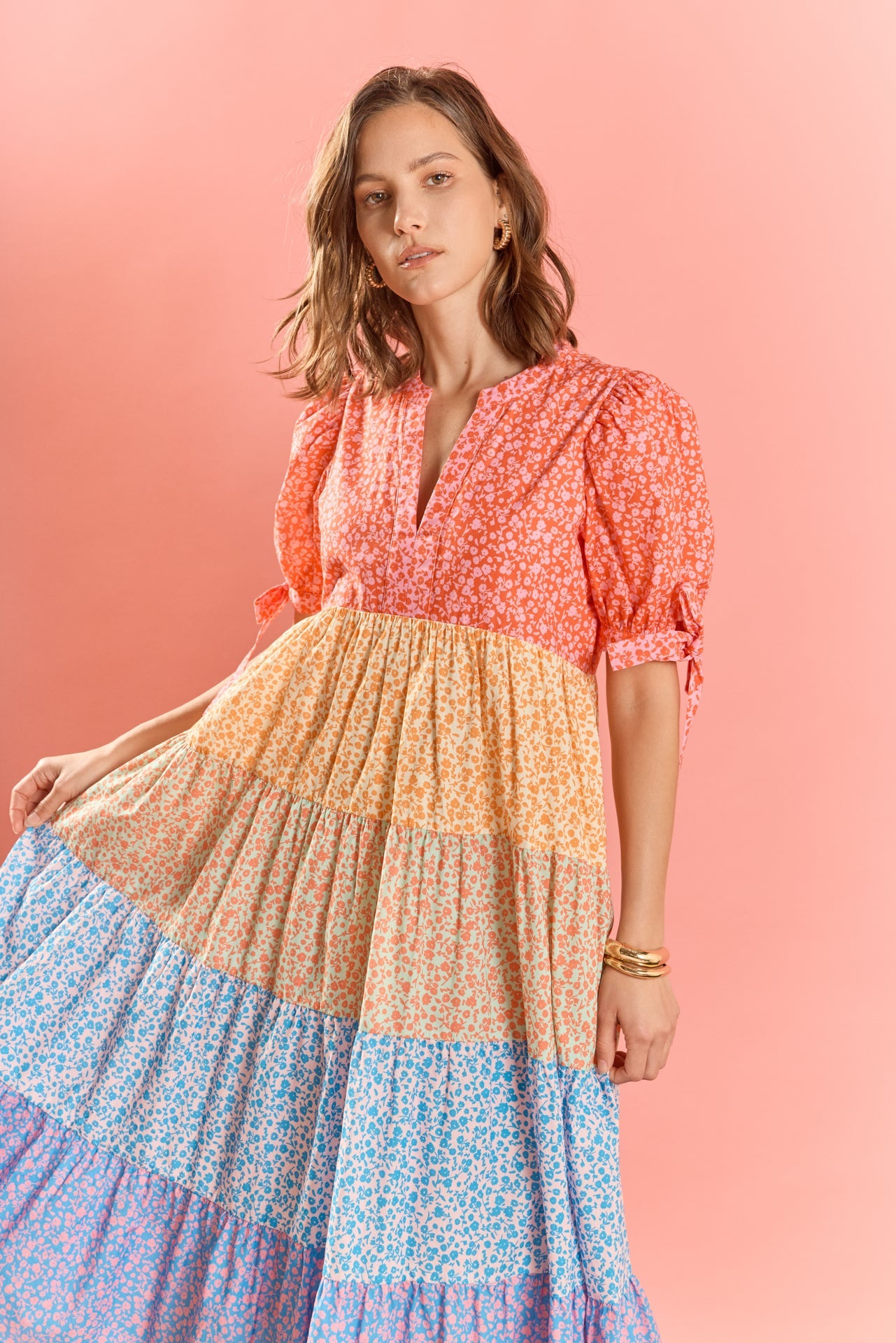 ENGLISH FACTORY - Tiered Bloom Midi Dress - DRESSES available at Objectrare