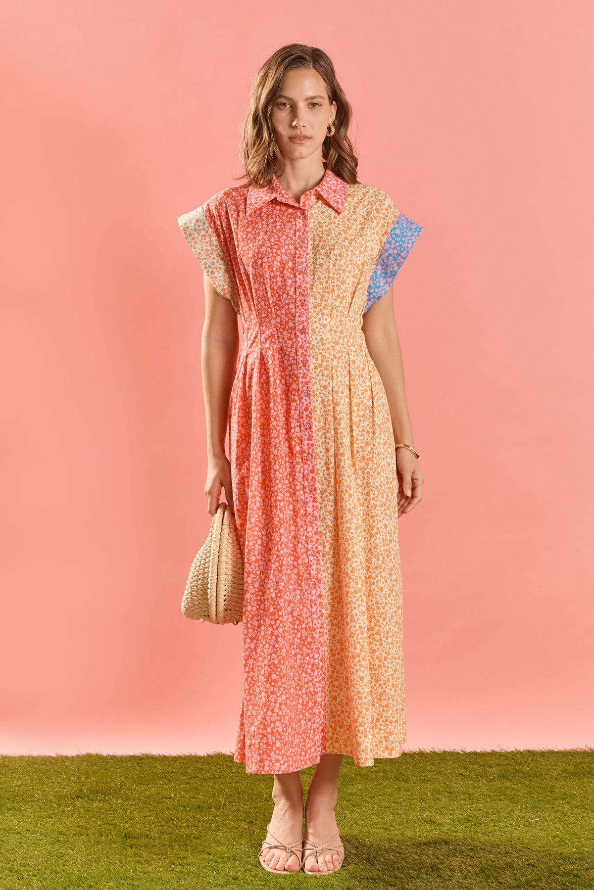 Bloom Block Midi Dress