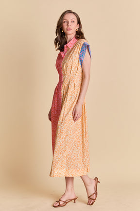 ENGLISH FACTORY - Colorblock Printed Shirt Midi Dress - DRESSES available at Objectrare