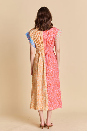 ENGLISH FACTORY - Colorblock Printed Shirt Midi Dress - DRESSES available at Objectrare