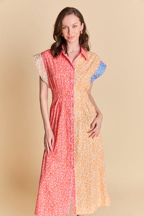 ENGLISH FACTORY - Colorblock Printed Shirt Midi Dress - DRESSES available at Objectrare