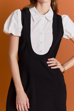 ENGLISH FACTORY - Mixed Media Mini Dress - DRESSES available at Objectrare