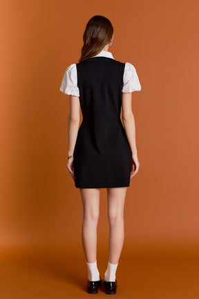 ENGLISH FACTORY - Mixed Media Mini Dress - DRESSES available at Objectrare