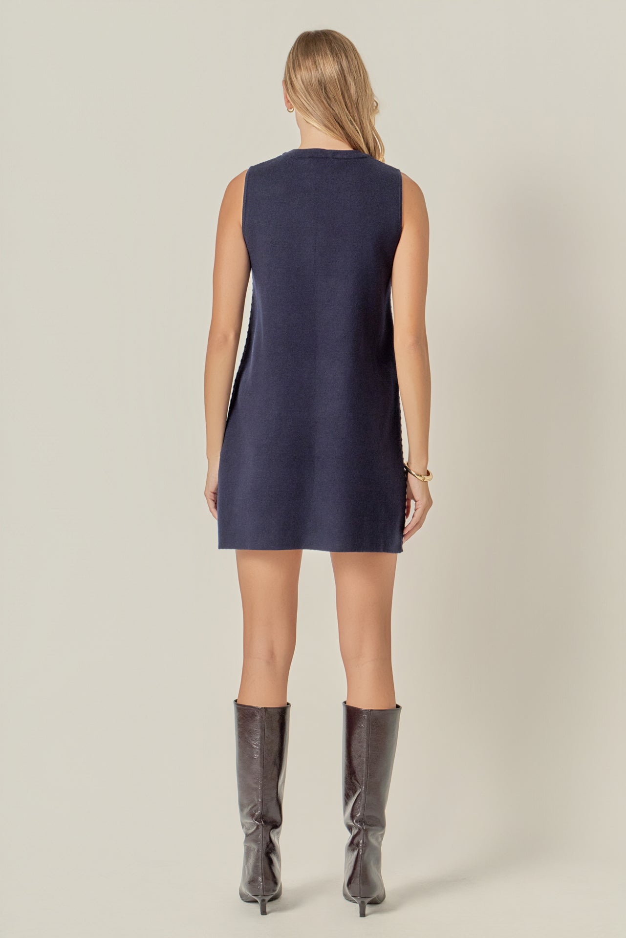 ENGLISH FACTORY - Stitch Detail Knit Mini Dress - DRESSES available at Objectrare
