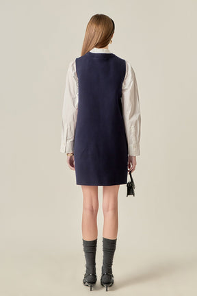 ENGLISH FACTORY - Stitch Detail Knit Mini Dress - DRESSES available at Objectrare