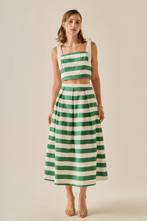 ENGLISH FACTORY - Bold Stripe Bow Strap Top - TOPS available at Objectrare