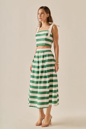 ENGLISH FACTORY - Bold Stripe Bow Strap Top - TOPS available at Objectrare