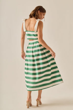 ENGLISH FACTORY - Bold Stripe Bow Strap Top - TOPS available at Objectrare