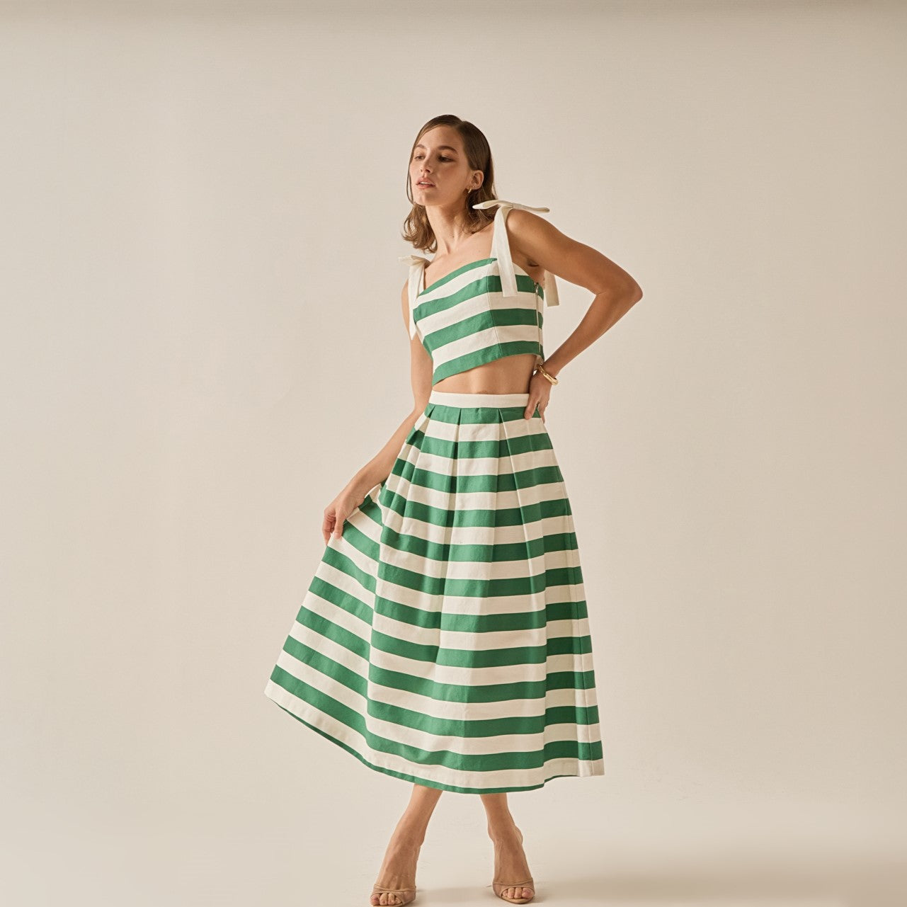 ENGLISH FACTORY - Bold Stripe Midi Skirt - SKIRTS available at Objectrare