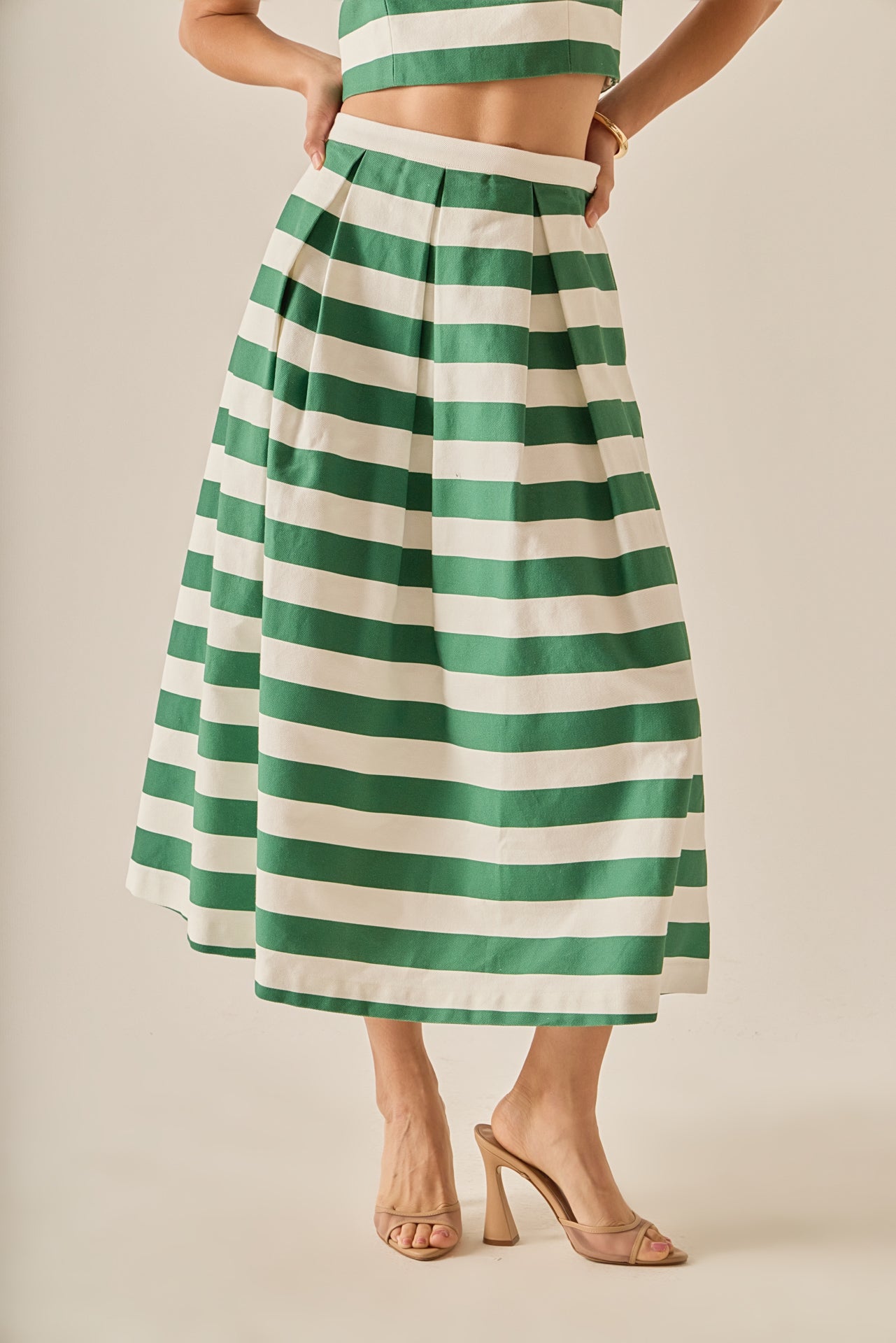 ENGLISH FACTORY - Bold Stripe Midi Skirt - SKIRTS available at Objectrare