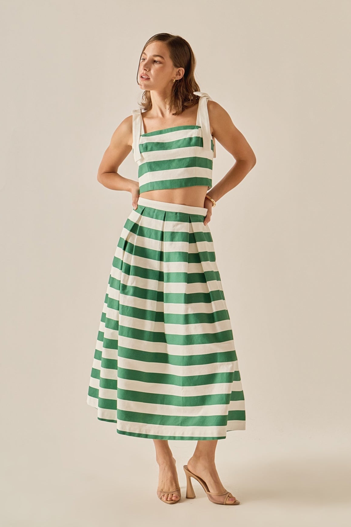 ENGLISH FACTORY - Bold Stripe Midi Skirt - SKIRTS available at Objectrare