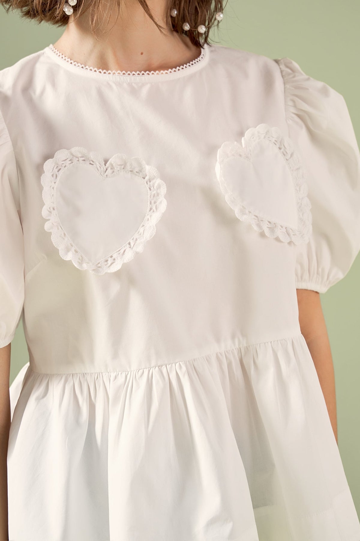ENGLISH FACTORY - Linda Heart Peplum Top - TOPS available at Objectrare