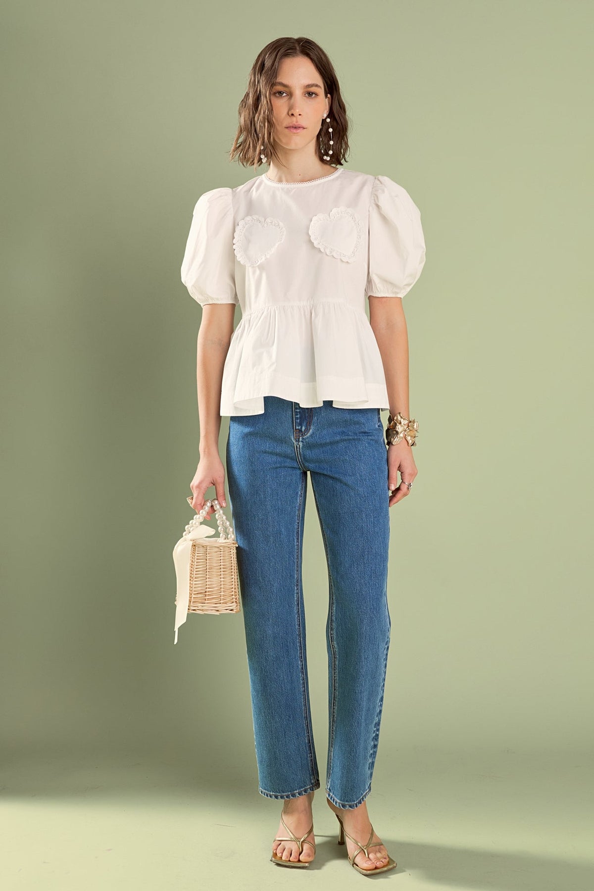 ENGLISH FACTORY - Linda Heart Peplum Top - TOPS available at Objectrare